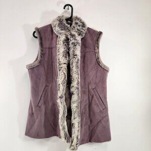 Vintage French Spy Vest Size 10 Lavender Faux Fur